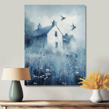 Brid Swallows By The Farmhouse - Bird Wall Art Prints